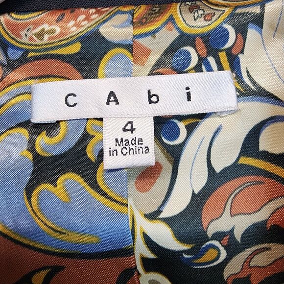 CAbi Black Stretch Knit Blazer Jacket Size 4 Double Breast Crest Academia Preppy - Picture 15 of 15